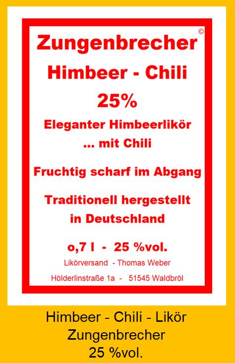 Himbeerlikör mit Chili kaufen Likörversand Chililikör Deutschland